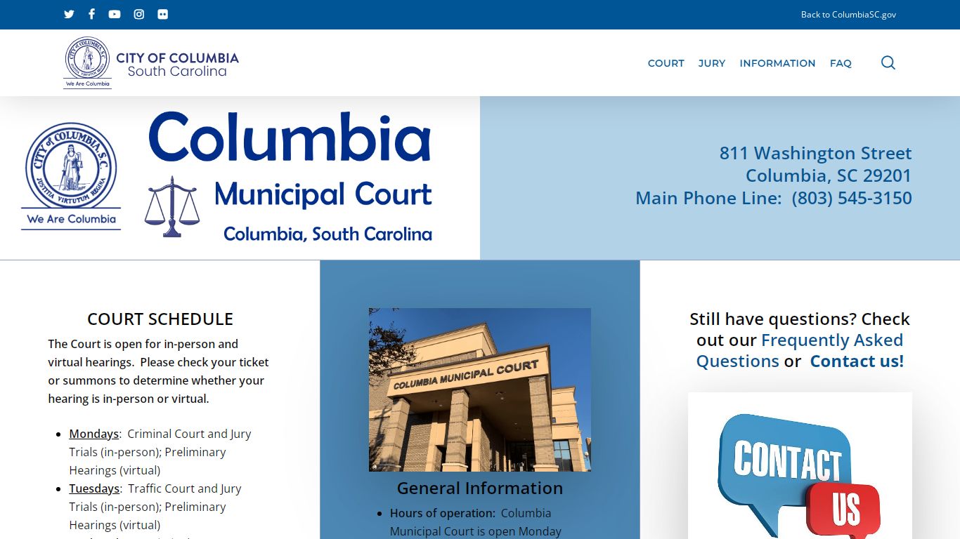 Main page - Municipal Court - City of Columbia